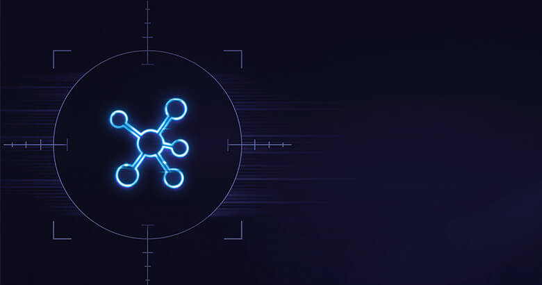 Manage SaaS-to-SaaS integrations through a central integrator workspace. Dark background with a central data hub.